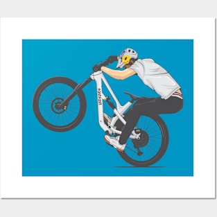 downhill freestyle rider Posters and Art